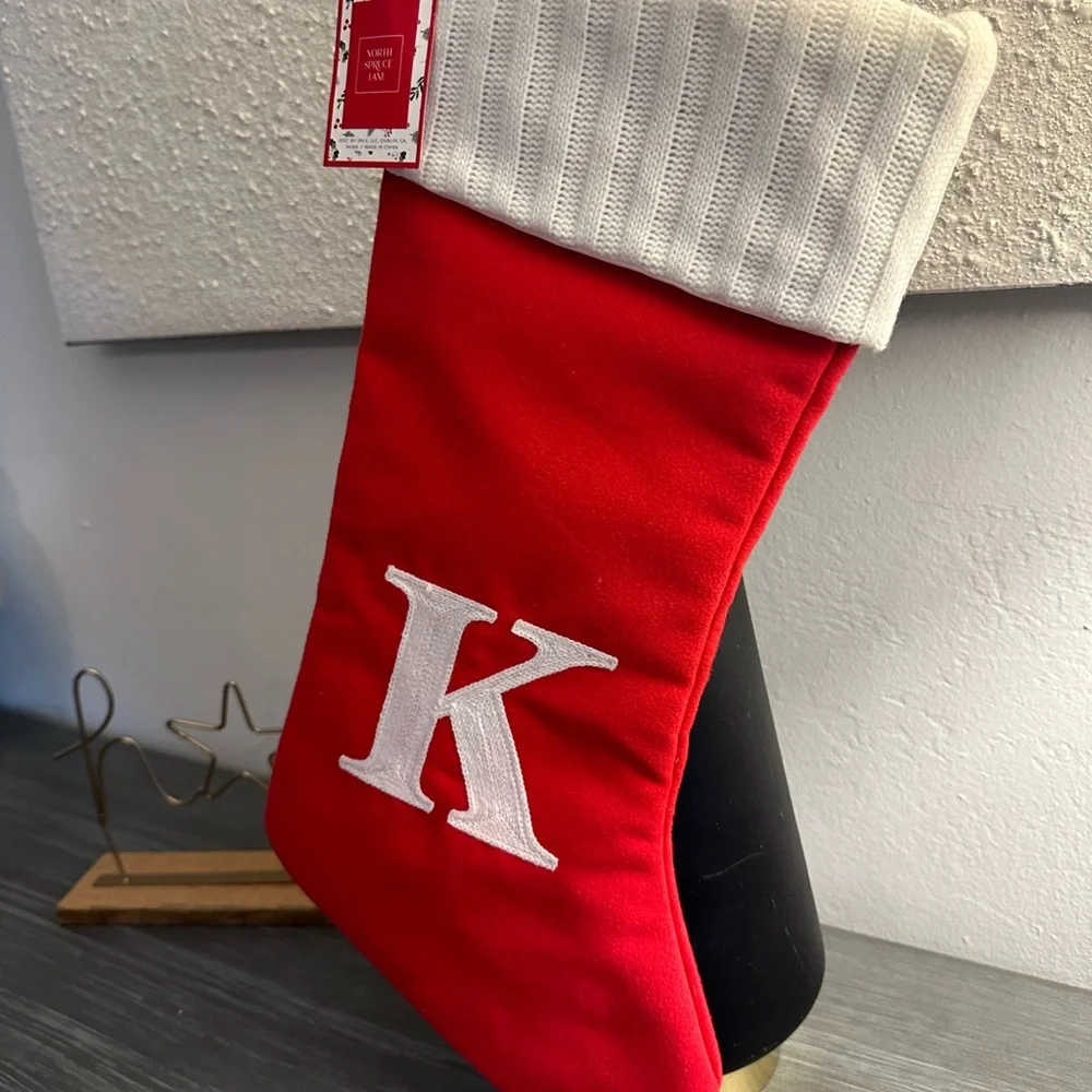 🆕Red Christmas Stocking with “K” Initial